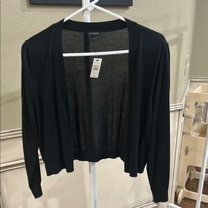 Talbots Black Open-Front Cardigan Sweater. New with tags.  Size large.